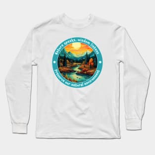 Environmental Message Beautiful Watercolour Long Sleeve T-Shirt